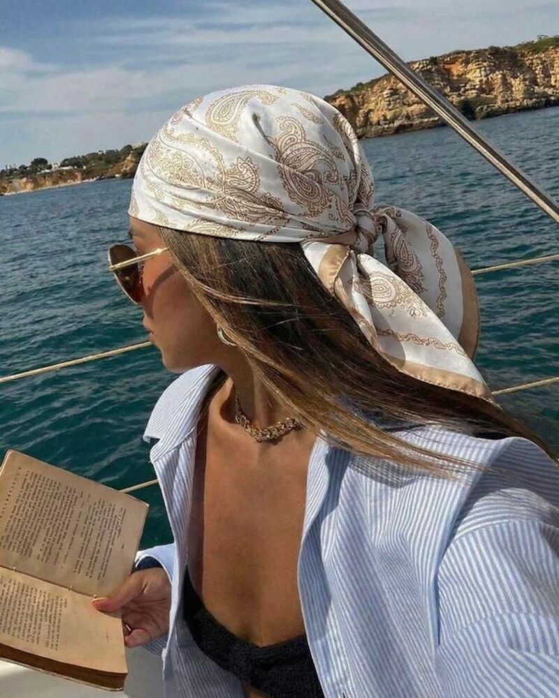 Coastal Paisley Headscarf