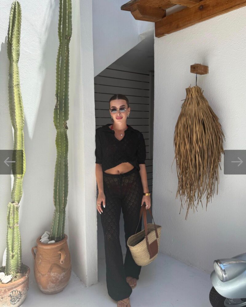 Black Crochet Beachwear Set