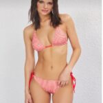 Red Gingham Triangle Bikini Set
