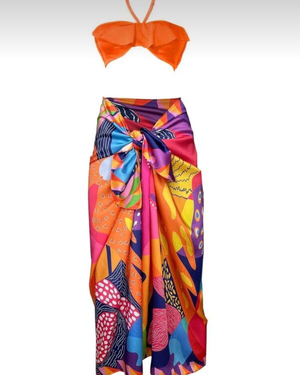 Orange Bandeau Pareo