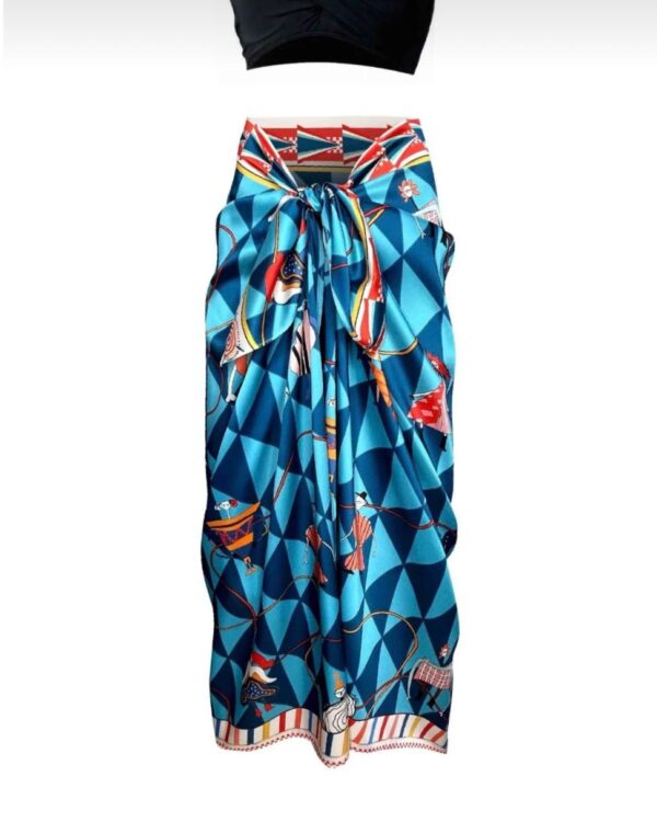 Blue Geometric Print Swim Pareo