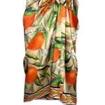 Orange Print Sarong Pareo