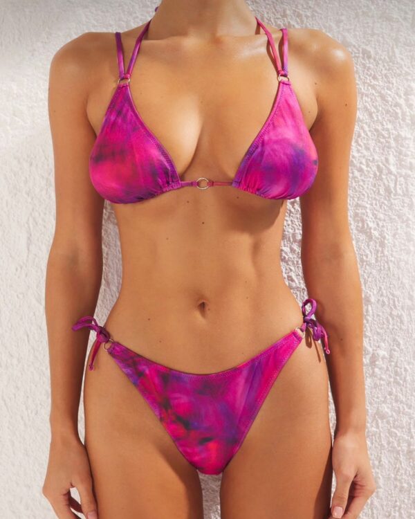 Pink Tie-Dye Triangle Bikini Set